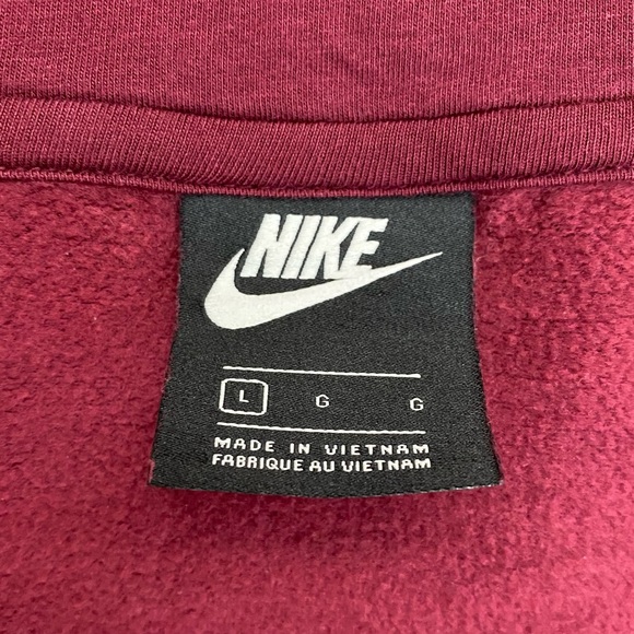 Nike Funnel Neck Pullover Women’s Size Large Burgundy & Gold Light Hoodie - Picture 9 of 11